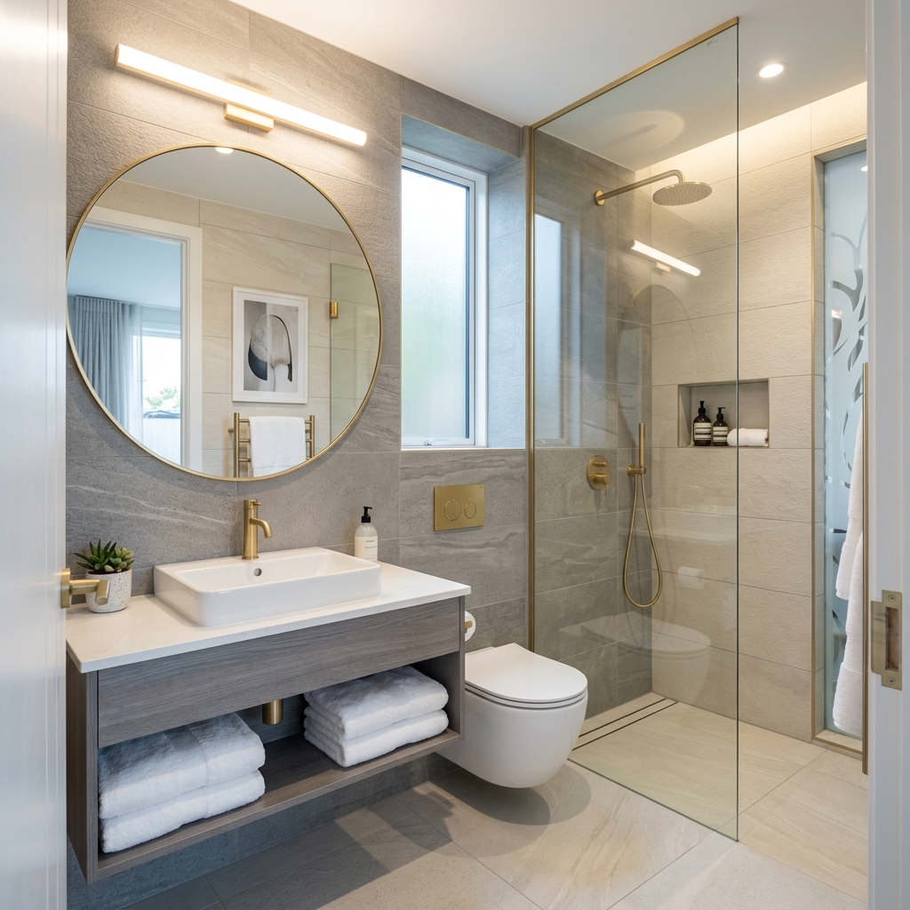 Clean Attached Bathroom in Urban Stay Hostel